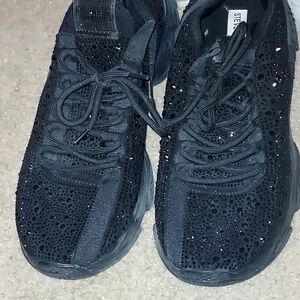 Steve Madden Maxima Black Sequin Women's Sneakers Size 12